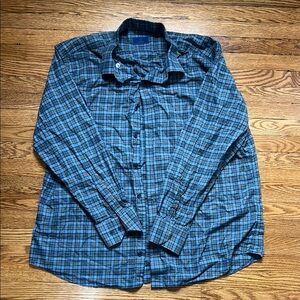 David Donahue Green and Blue Plaid Shirt